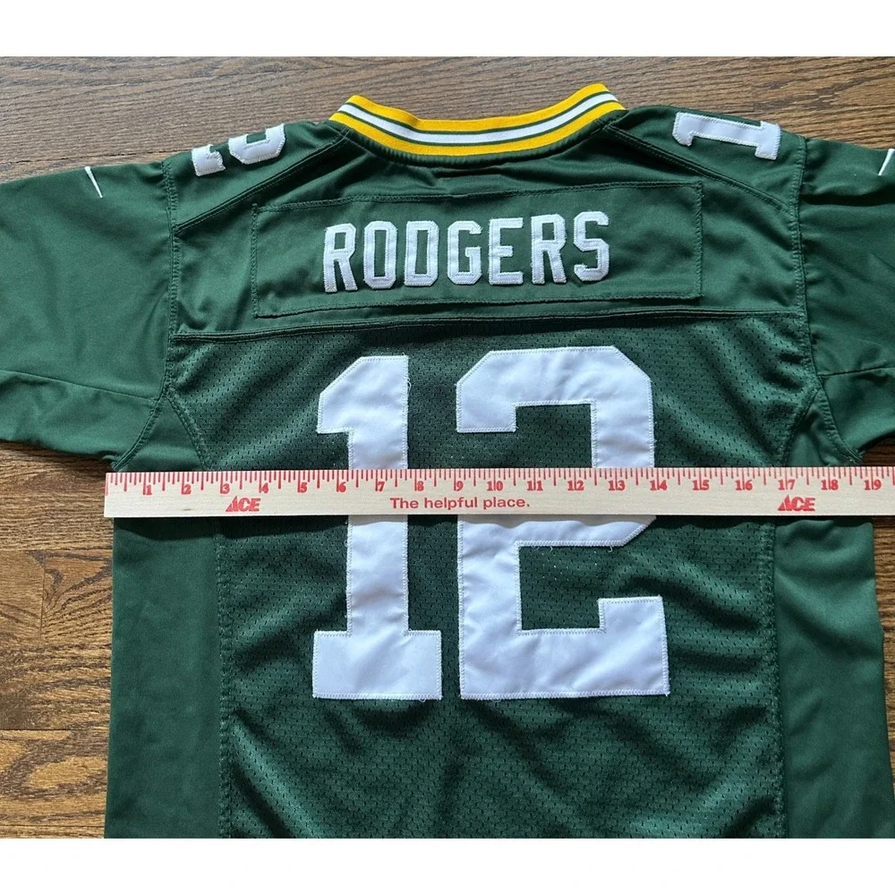 Nike NFL Green Bay Packers Aaron Rodgers 12 Youth Boys Large Football Jersey
